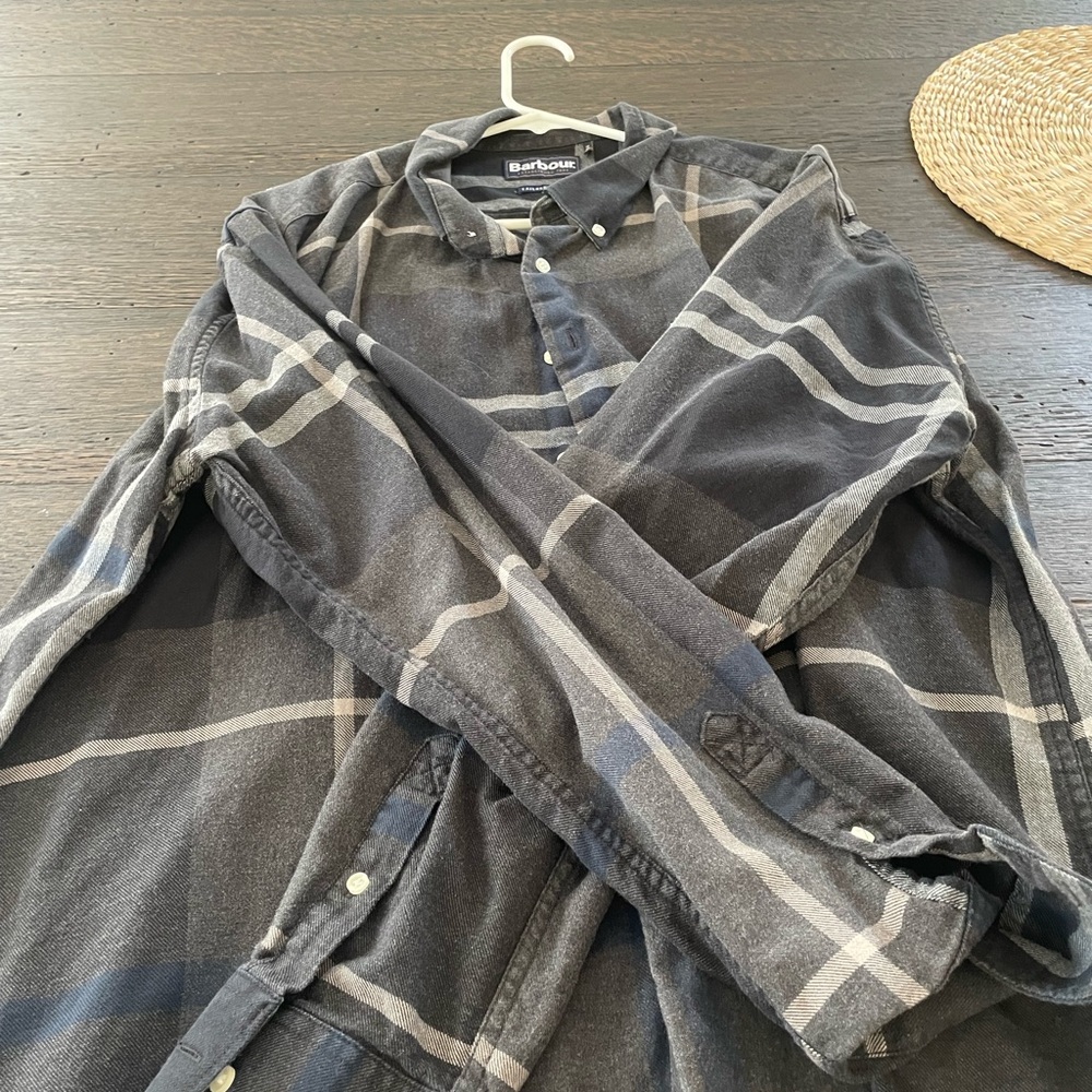 Barbour Black and Gray Checkered Shirt
